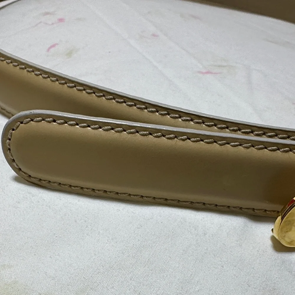 Bally Tan Leather Belt with Gold Buckle - Picture 4 of 15
